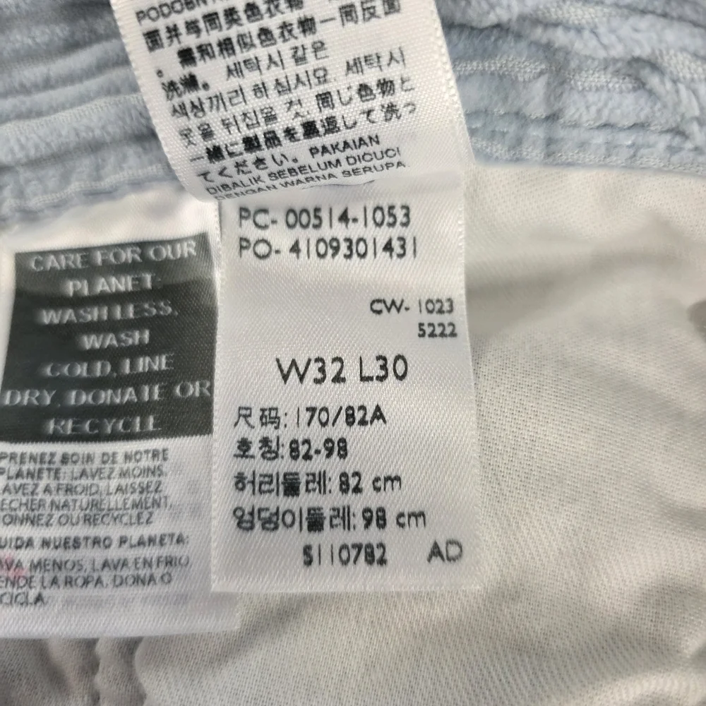 Levi's 514 Men's Corduroy Pants | W32 L30 | Light Blue Straight Leg